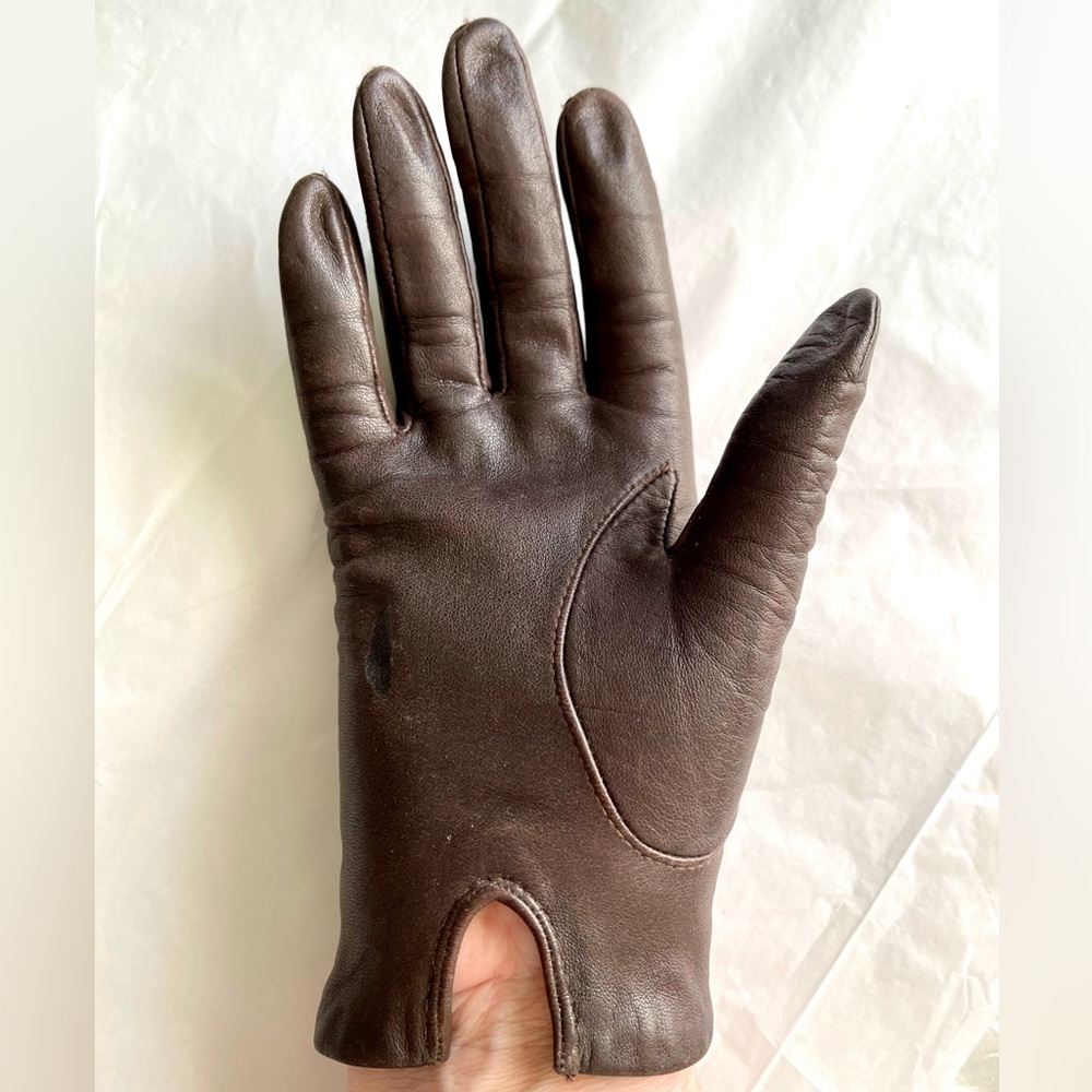 Real Leather Lined Gloves Medium